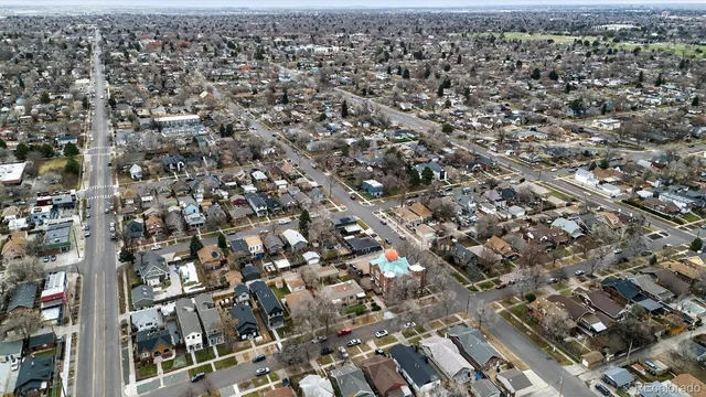 an aerial view of multiple house