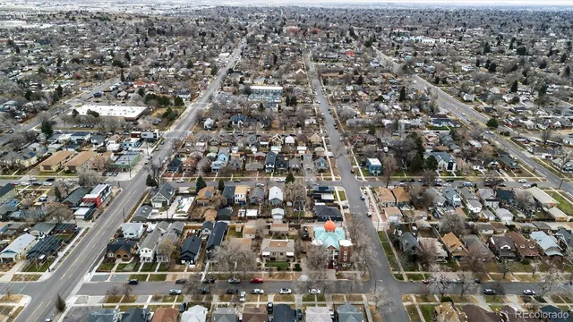 an aerial view of a city