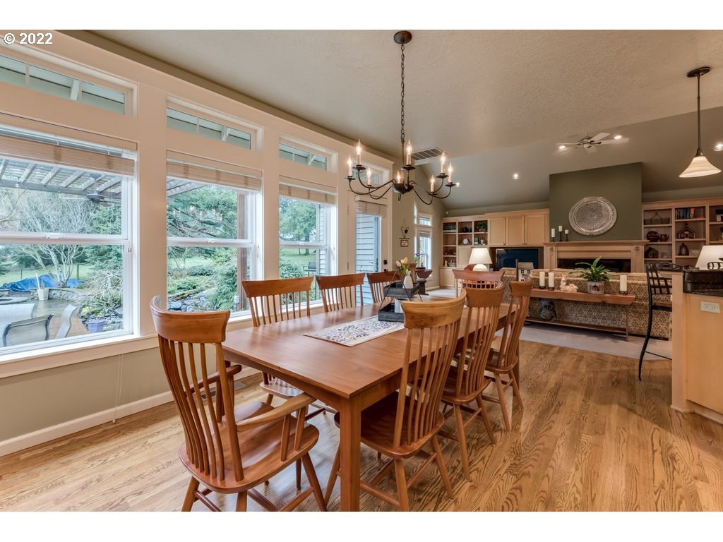 13831 South Carus Road Oregon City, OR 97045 - Photo 18 of 32 a view of a dining room with furniture window and outside view