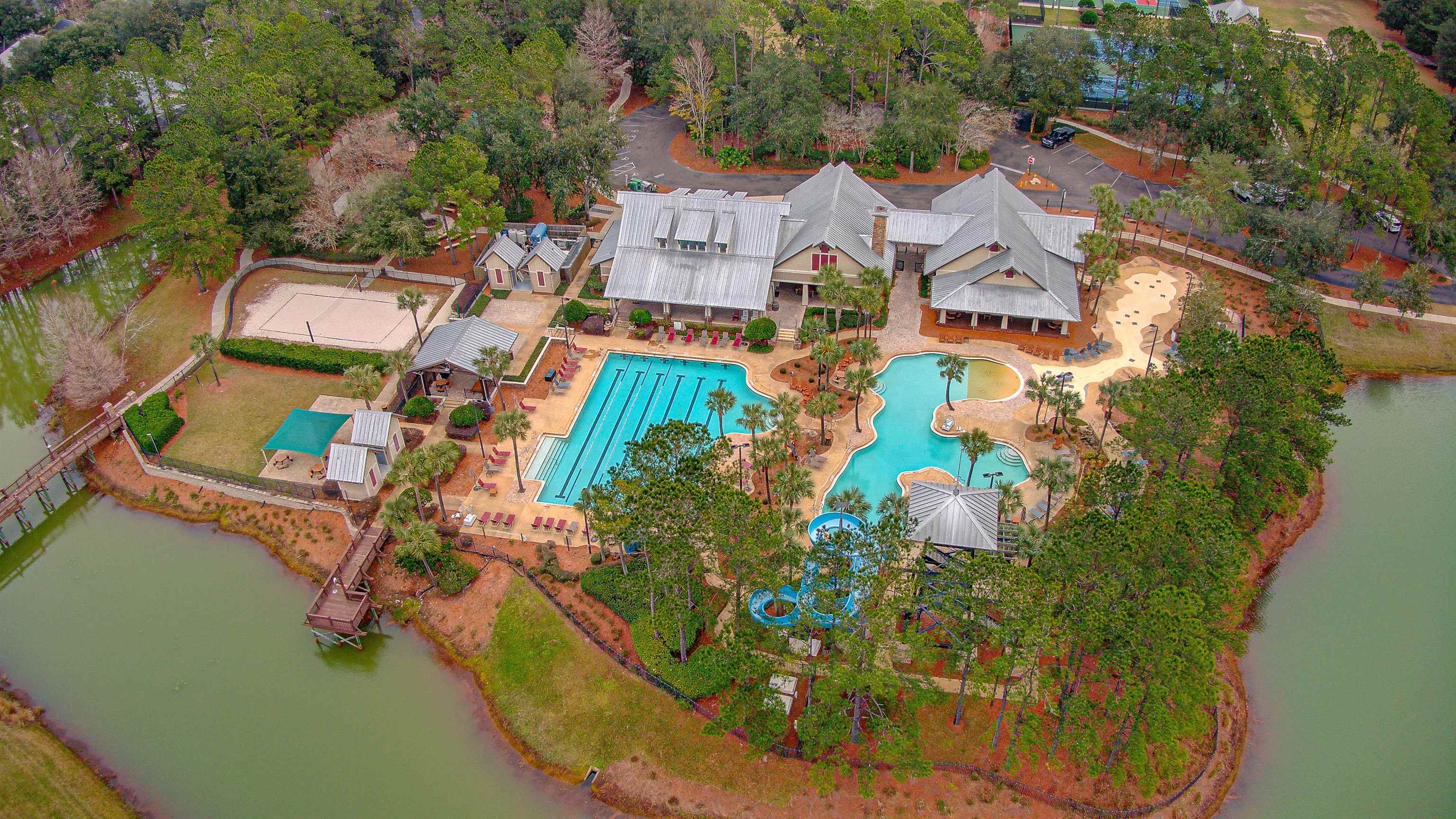 939 Silver Spring Court St. Augustine, FL 32092 - Photo 71 of 79 an aerial view of a house with a yard and lake view