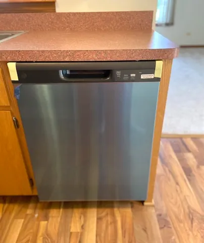 a close view of washer and dryer