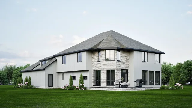 a view of a yard in front of a house