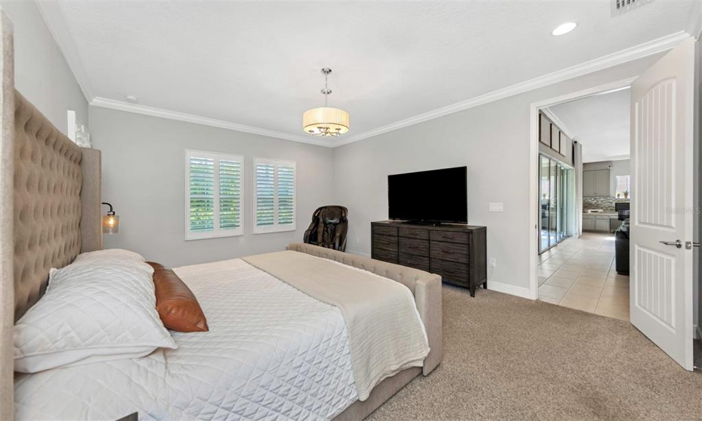 6916 Neopolitan Court Apollo Beach, FL 33572 - Photo 19 of 43 a bedroom with a bed and a flat screen tv