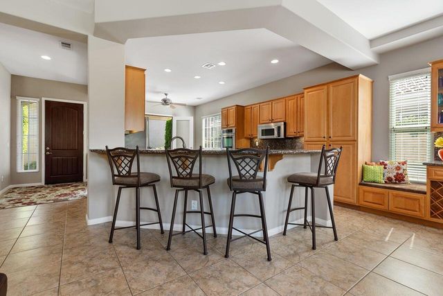a view of a dining area with furniture