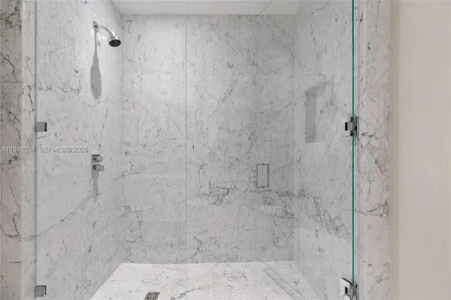 a lobby with furniture