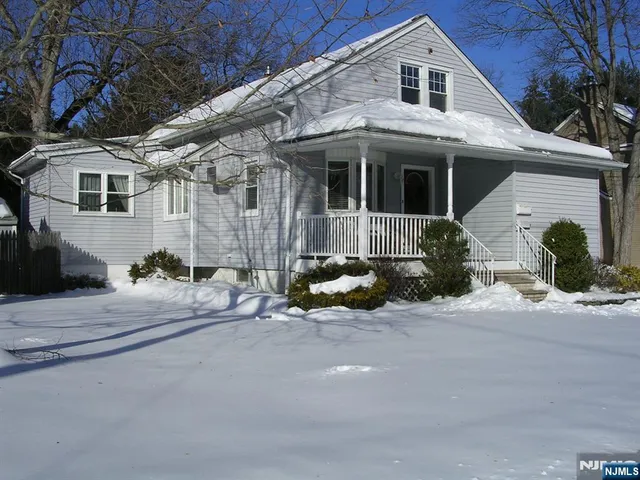 front view of a house with a patio
