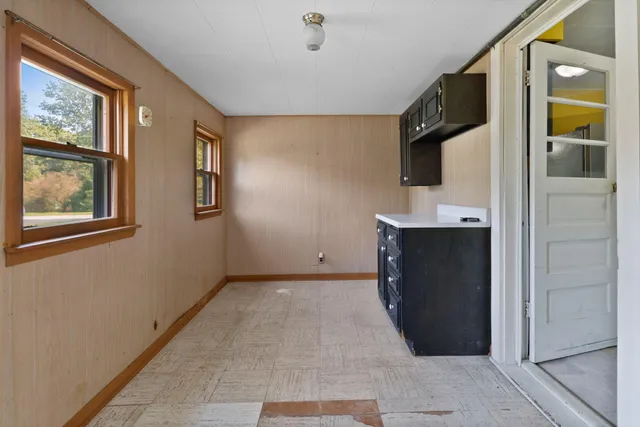 a view of a hallway with a elevator