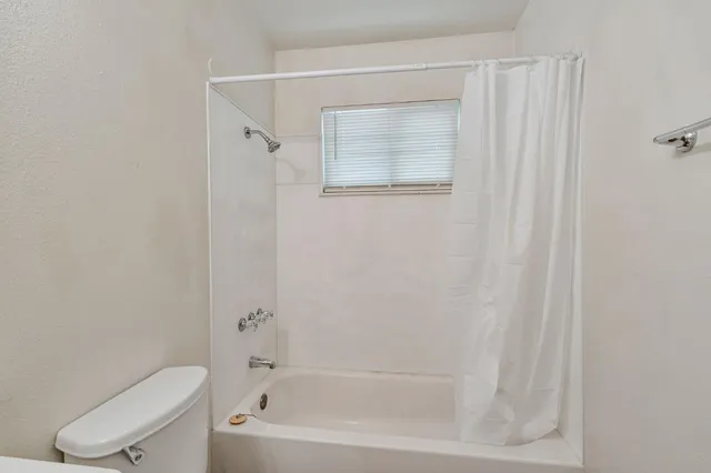 a bathroom with a toilet and a bathtub
