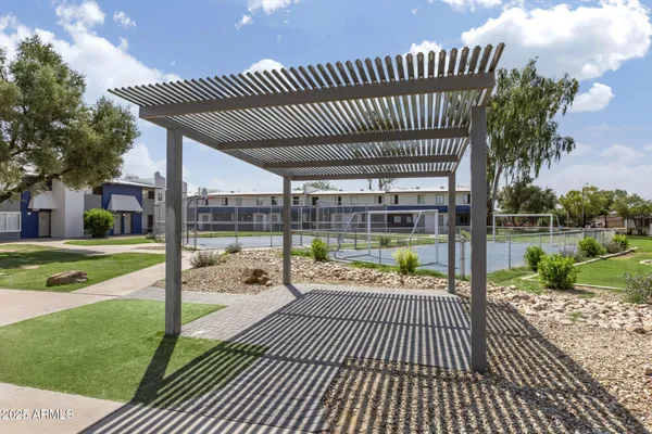 a view of outdoor space yard deck patio and swimming pool