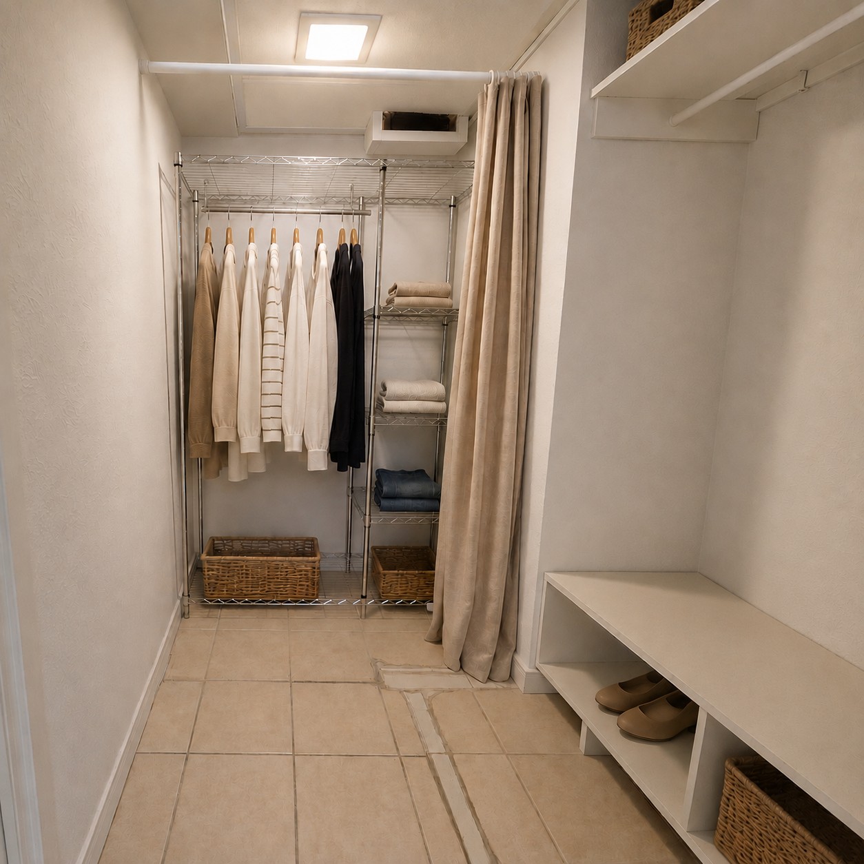 1800 Lavaca Street, Unit 107 Austin, TX 78701 - Photo 9 of 16 Tiled flooring and built-in shelving maximize organization in this functional walk-in closet space.