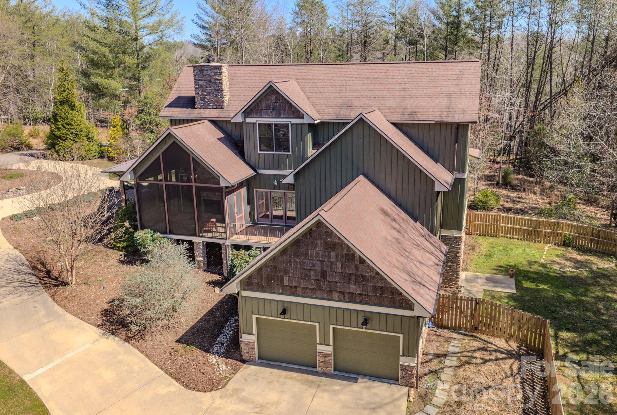 an aerial view of a house