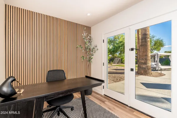 a view of a volley ball court