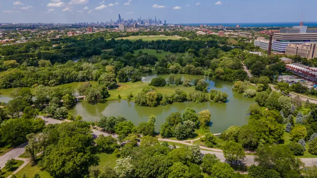 a view of a city and a lake view
