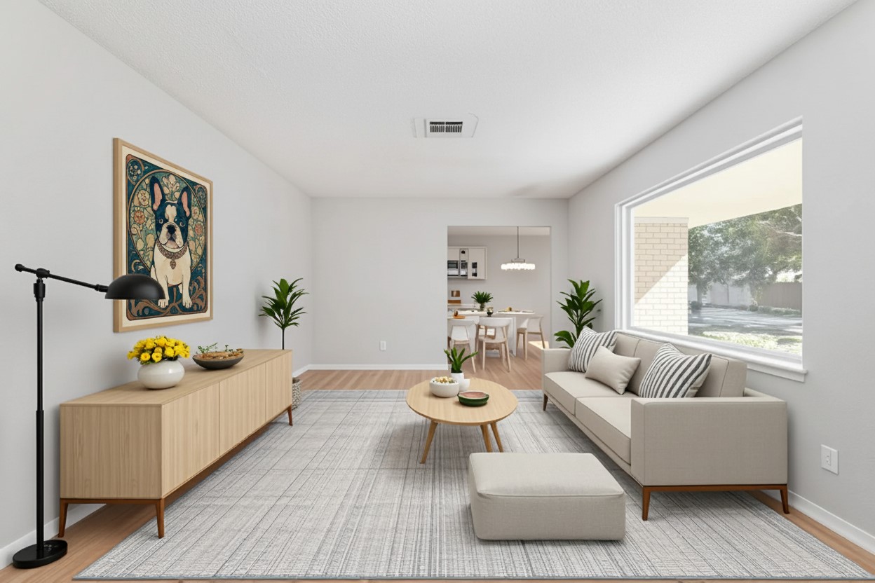 11426 Endicott Lane Houston, TX 77035 - Photo 7 of 40 Both formals in the front of the house with large windows overlooking the front yard. The front living area can easily give additional space for living and the formal dining room could flex as a home office space as well. Virtually staged.