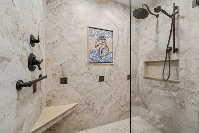 a bathroom with a shower