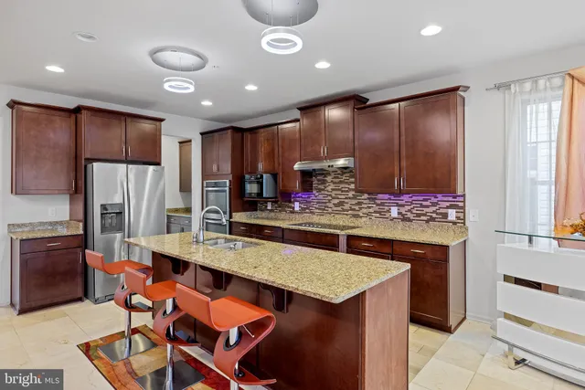 a living room with furniture