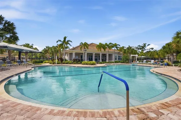 a view of a house with a swimming pool