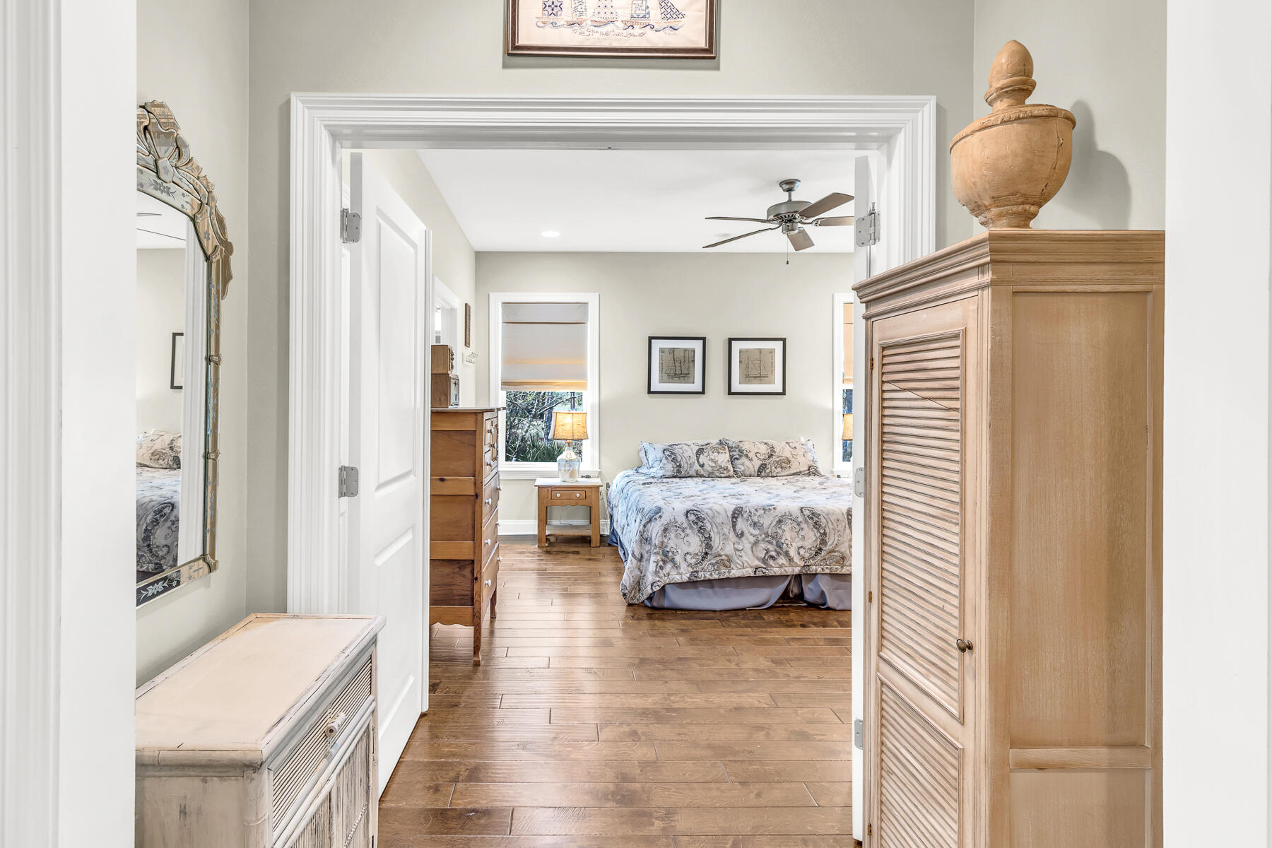 453 Don Graff Road Freeport, FL 32439 - Photo 21 of 59 a bedroom with furniture and wooden floor