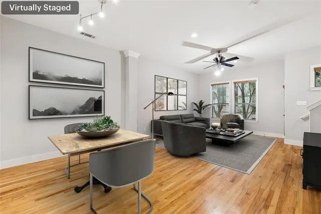 a living room with furniture