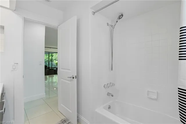a bathroom with a bathtub