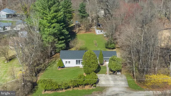 an aerial view of a house