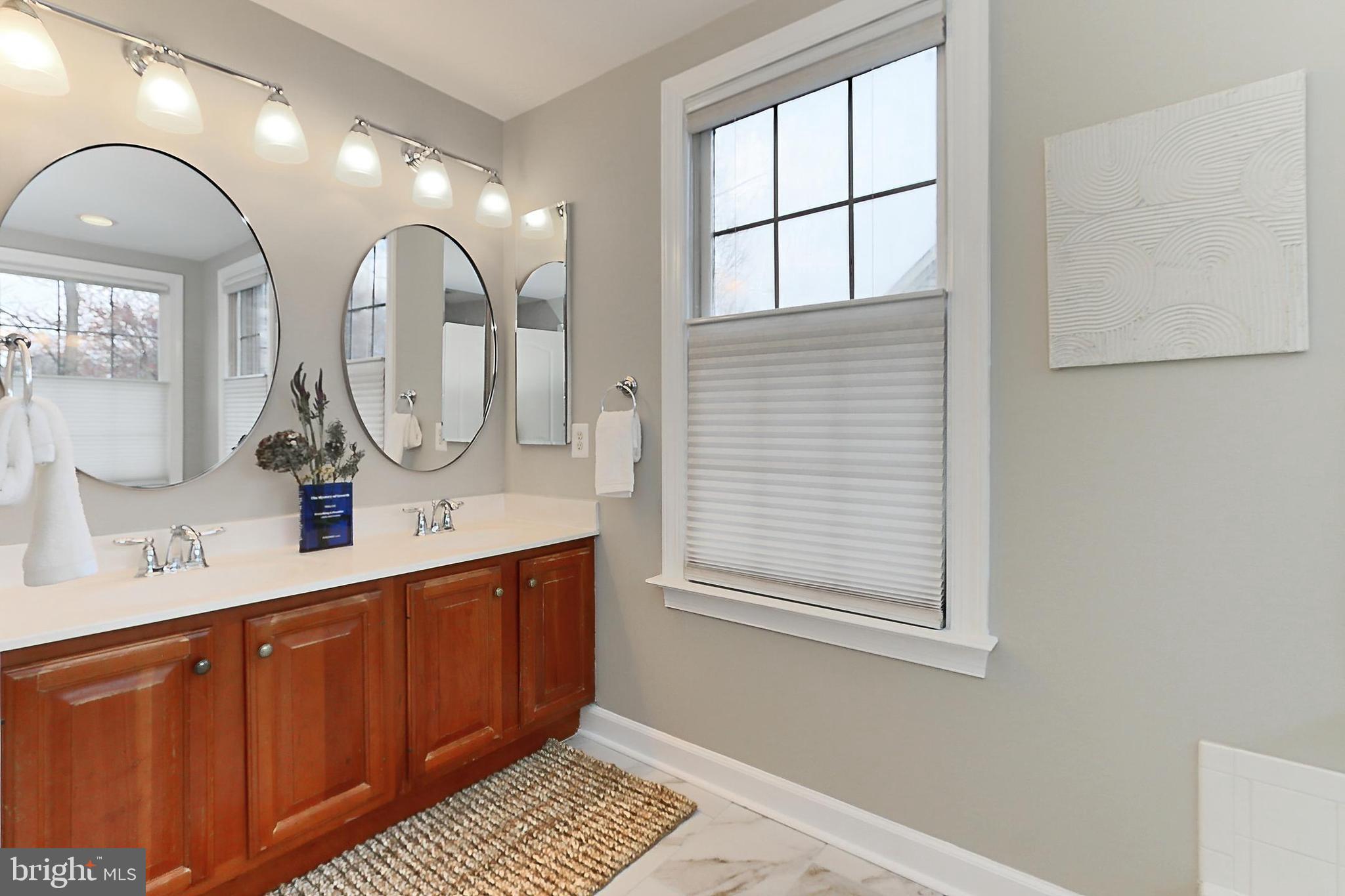 132 Rees Place Falls Church, VA 22046 - Photo 35 of 66 a bathroom with a double vanity sink and a mirror