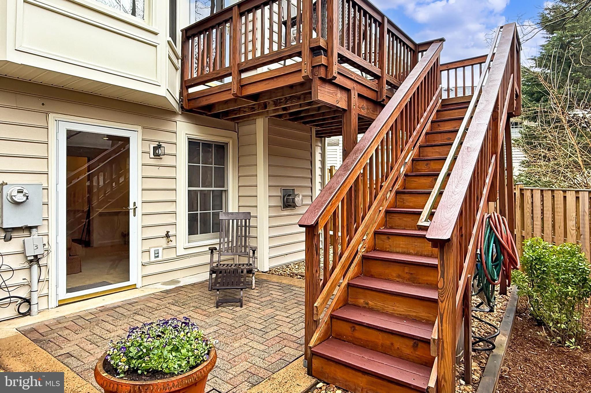132 Rees Place Falls Church, VA 22046 - Photo 48 of 66 Patio w/ Stairs to Upper Level Deck