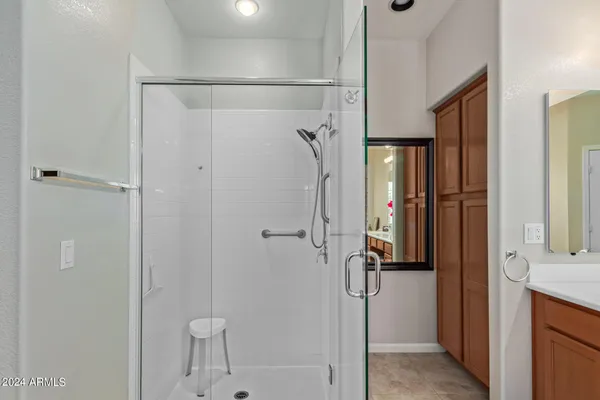 a bathroom with a shower