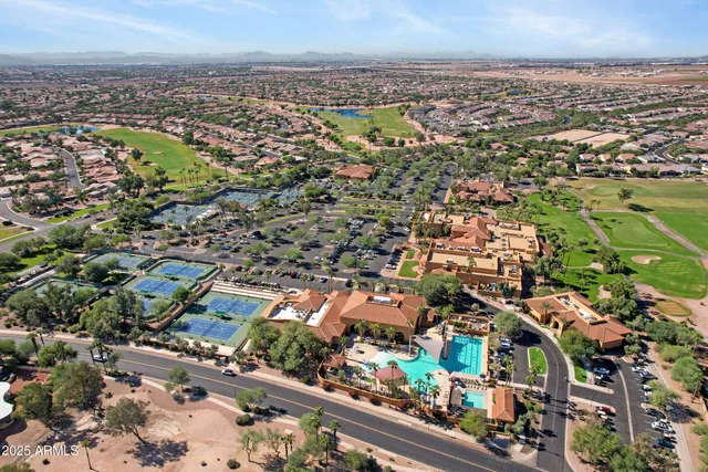 an aerial view of a city