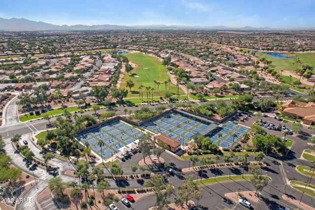 an aerial view of multiple house