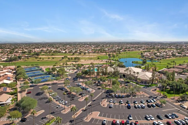 an aerial view of a city