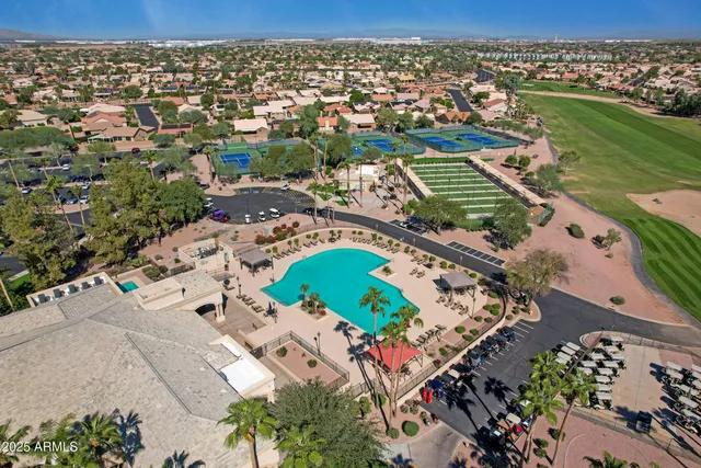 an aerial view of a city
