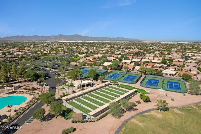 an aerial view of a city