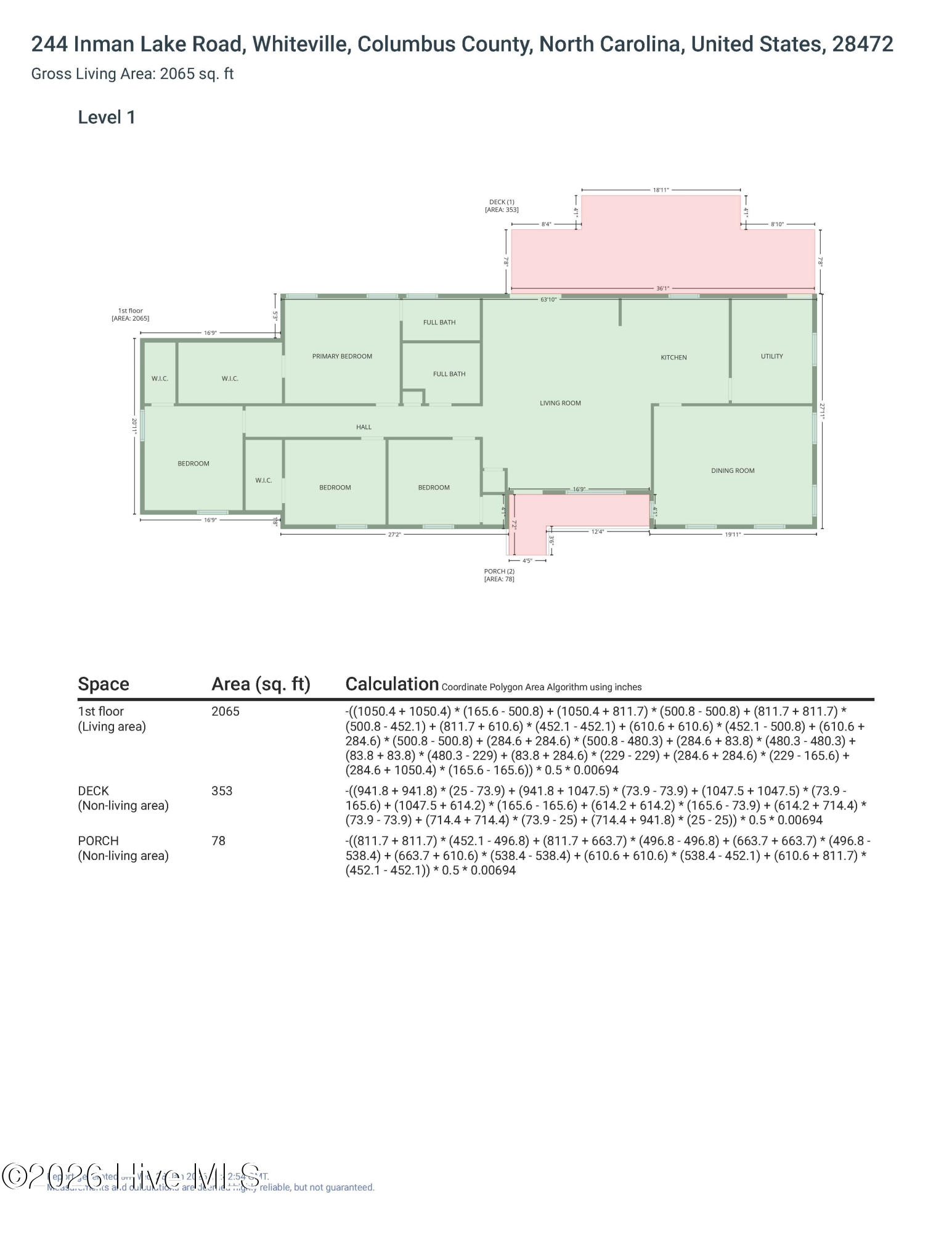 244 Inman Lake Road Whiteville, NC 28472 - Photo 43 of 44 Floor Plan
