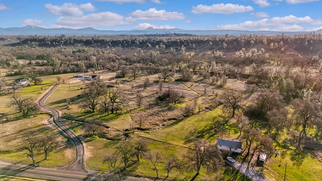 a view of a city with mountain