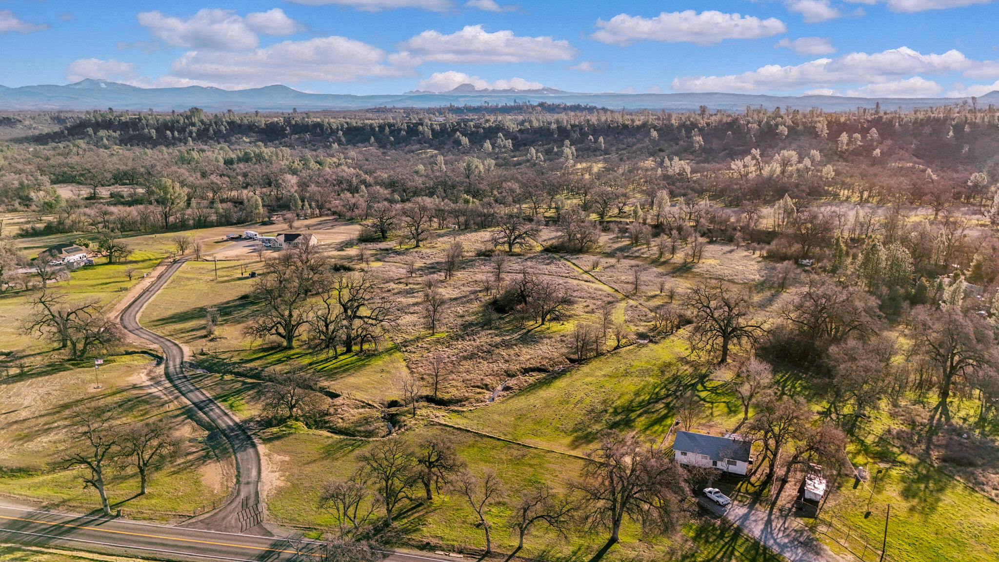a view of a city with mountain