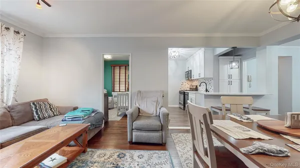 a living room with furniture and a couch