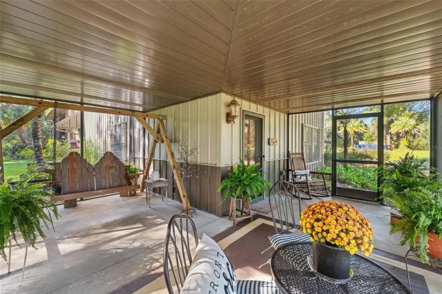a outdoor living space with furniture