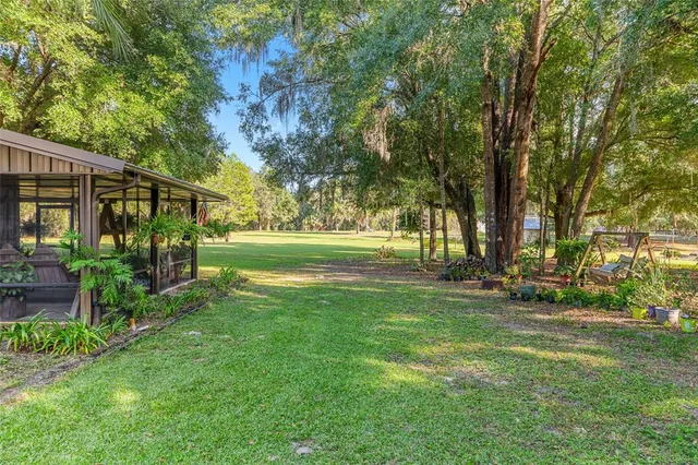 a view of yard with trees