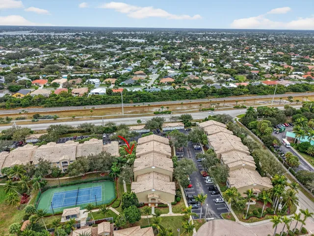 an aerial view of a city