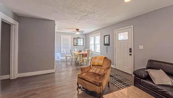 a living room with furniture