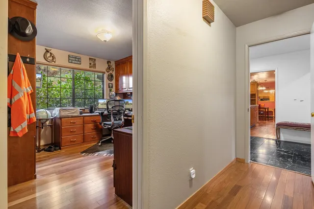 a bedroom with a bed and a view of bedroom