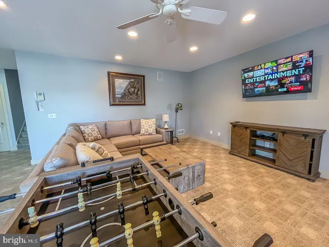 a living room with furniture