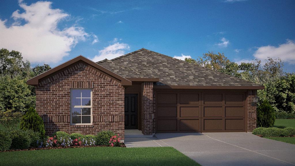 1505 Tin Roof Road Krum, TX 76249 - Photo 32 of 35 Front Elevation - D.R. Horton's Caden floor plan elevation-A- All Home and community information, including pricing, included features, terms, availability and amenities, are subject to change at any time without notice or obligation. All Drawings, pictures, photographs, video, square footages, floor plans, elevations, features, colors and sizes are approximate for illustration purposes only and will vary from the homes as built.