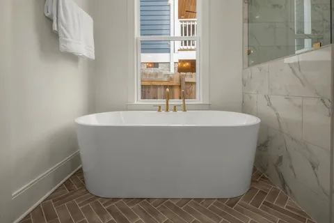 a close up of a bathtub
