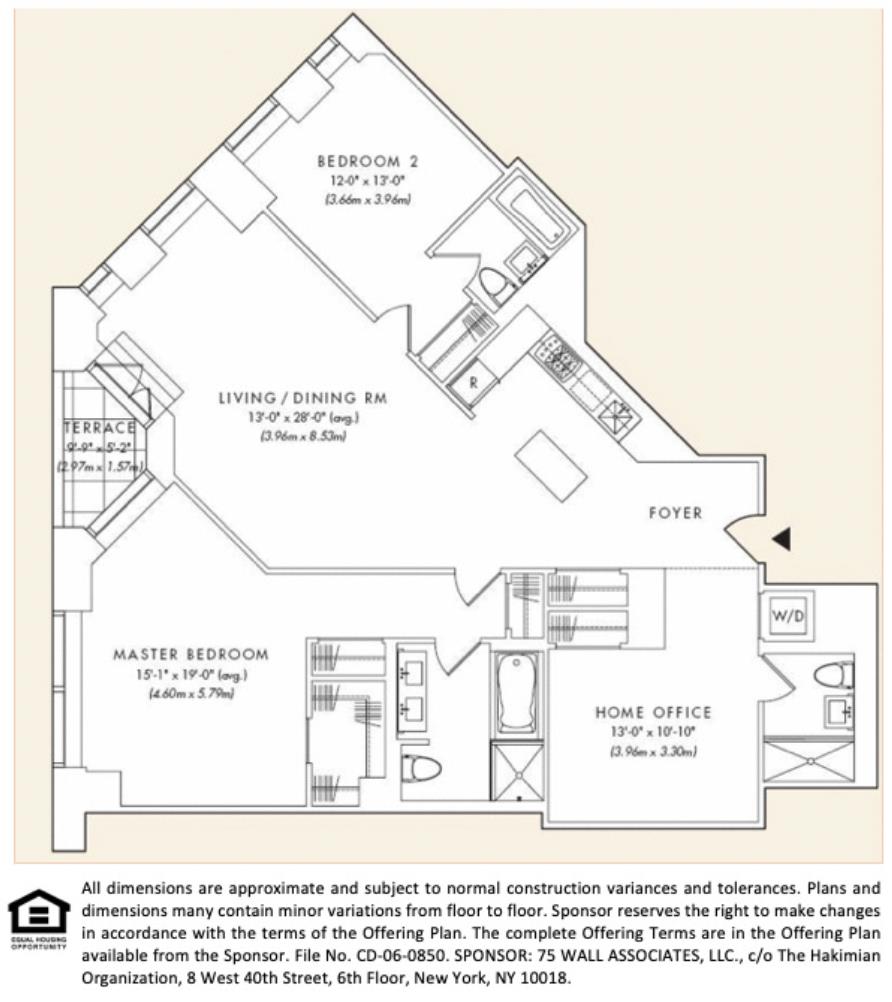 75 Wall Street, Unit 35F Manhattan, NY 10005 - Photo 25 of 25 FloorPlan