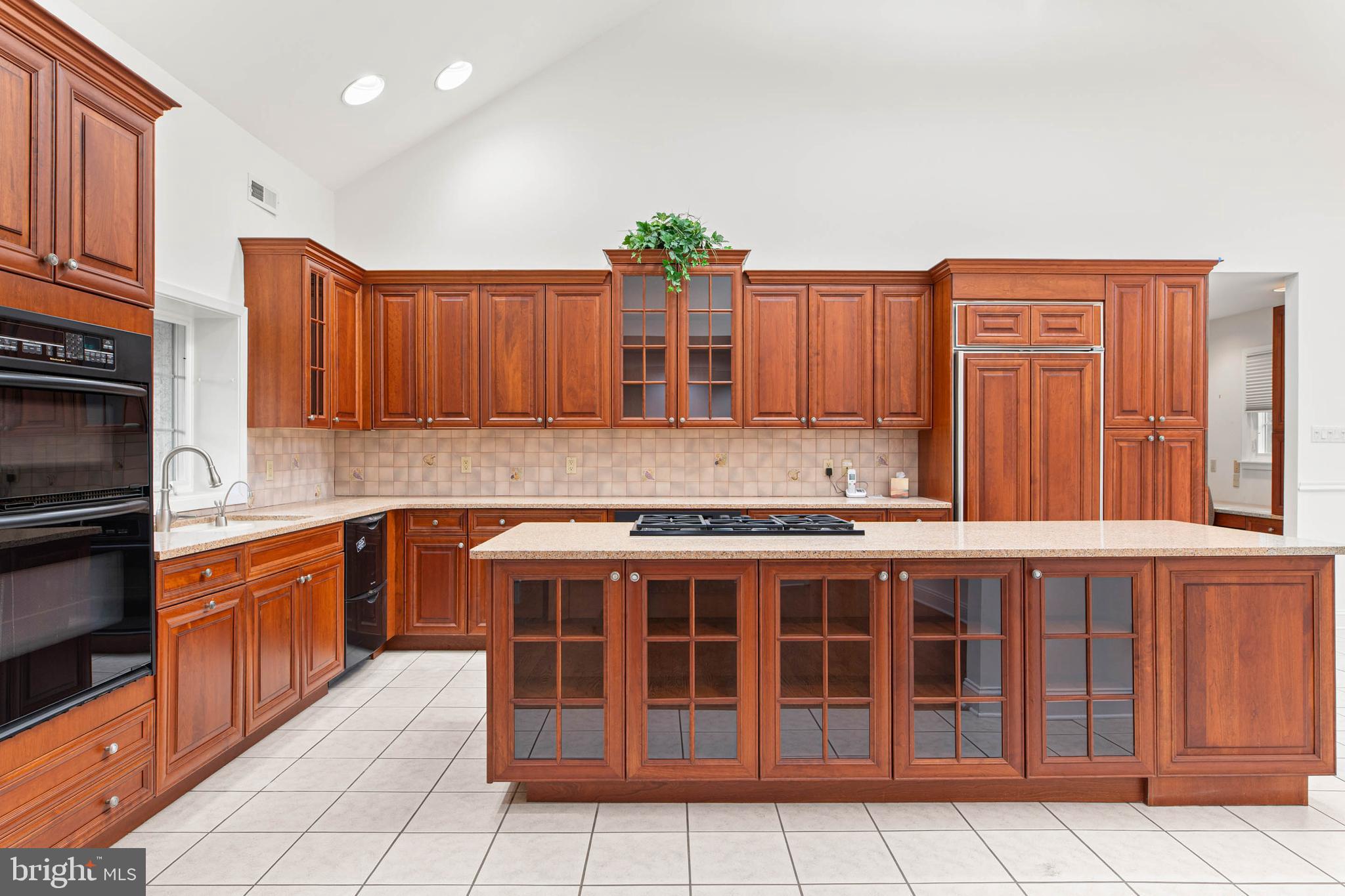 753 Mustin Lane Villanova, PA 19085 - Photo 11 of 40 a kitchen with granite countertop a stove top oven wooden cabinetry and granite counter tops