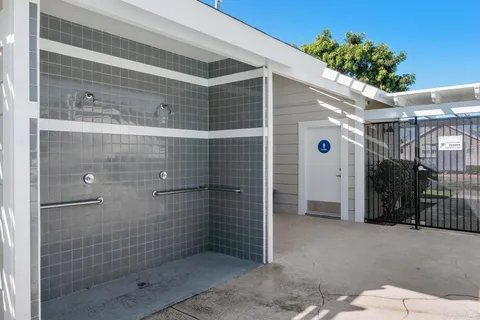 a bathroom with a shower