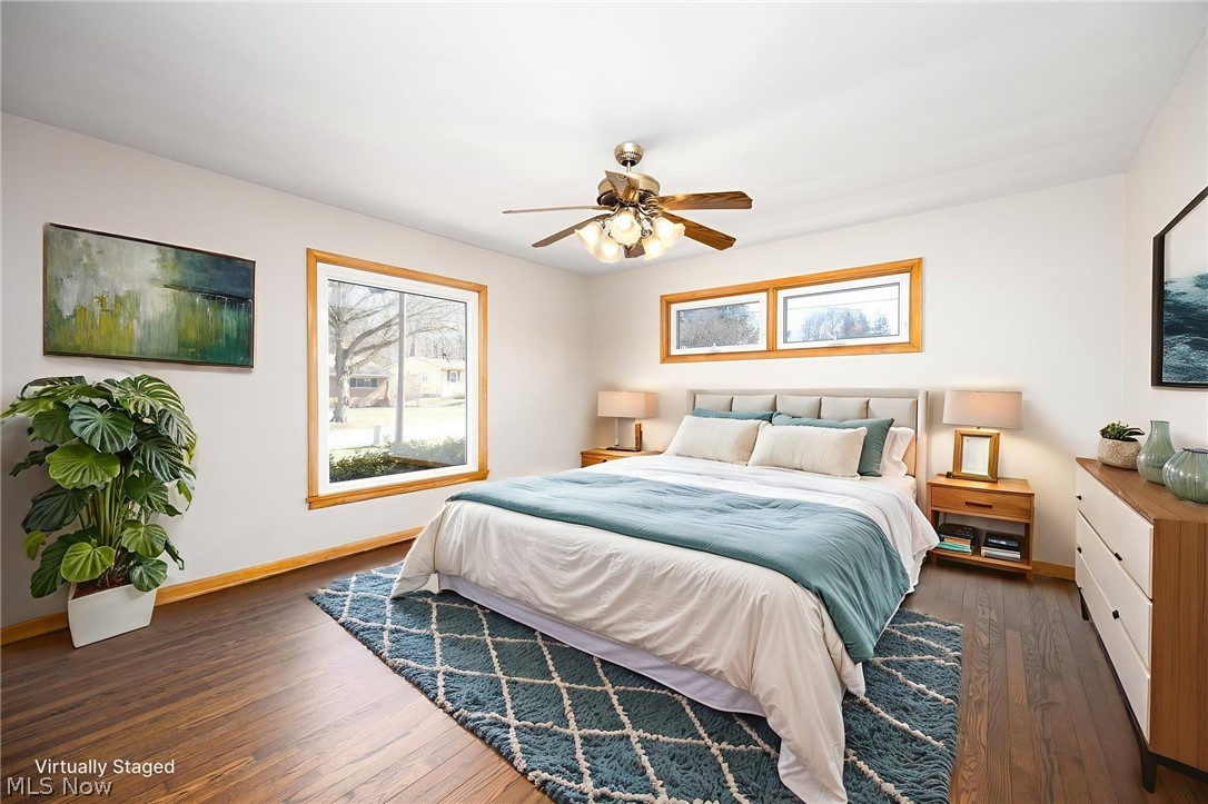 364 Mowbray Road Akron, OH 44333 - Photo 23 of 44 Bedroom with dark wood finished floors and a ceiling fan