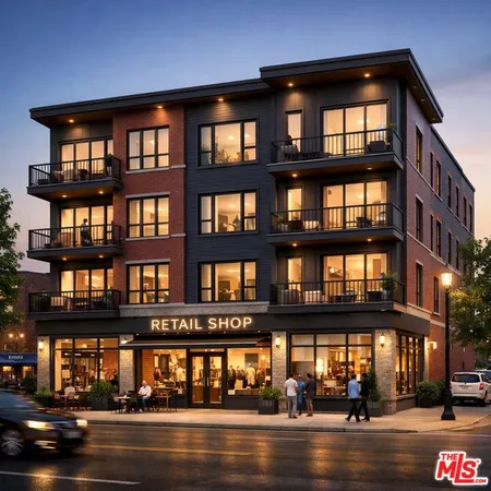 a view of tall building and a street